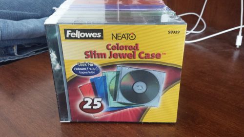 Fellowes Colored Slim Jewel Case (25 pack) Black Green Blue Red