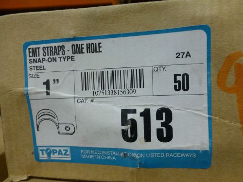 Topaz EMT Box of 100 Strap One Hole Snap On type 1 inch 513 steel electrical
