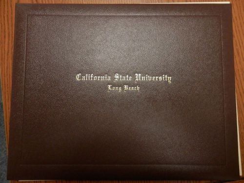 CSULB CA STATE UNIVIVERSITY LONG BEACH Diploma Certificate Cover Holder Brown