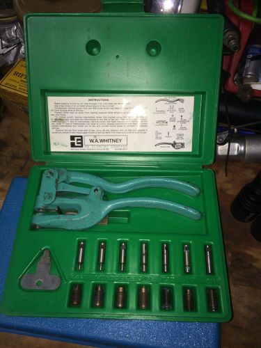 W.A. WHITNEY NO. 45 SHEETMETAL MACHINISTS HAND PUNCH KIT COMPLETE W/CASE DIE