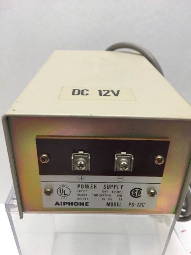 AIPHONE DC 12 VOLT POWER SUPPLY 120 V 28W 1 AMP. PS-12C JAPAN TESTED WORKING