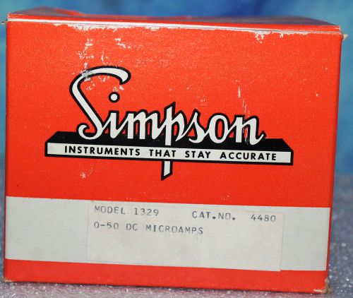 NEW IN BOX - Simpson 1329 Panel Meter, 0-50 DC Microamps