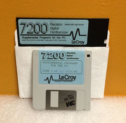 LeCroy 7200 Supplemental Programs for the PC. Software + Floppy Disks