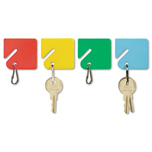 Slotted rack key tags, plastic, 1 1/2 x 1 1/2, assorted, 20/pack for sale
