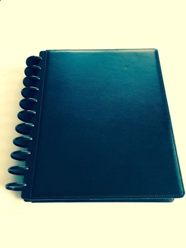 M by Staples Arc Customizable Leather Notebook System Blk 9.5&#034;x11.5&#034;