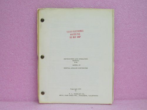 Moseley Manual 43 Digital-Analog Converter Instruction w/Schematics (1959)