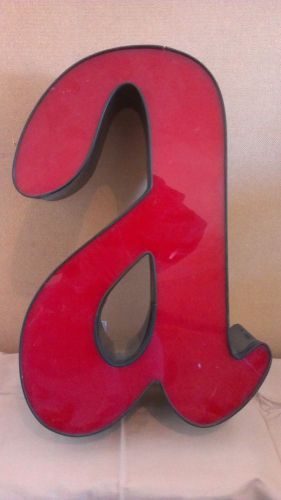 Channel Letter &#034;a&#034; Building Sign Wall Art Man Cave Garage Art RED AND BLACK