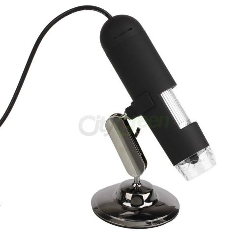 New 20X-400X 2.0MP USB Digital Camera Microscope with Measurement Scale Black
