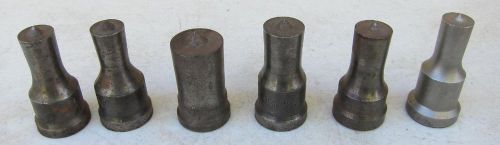 Lot of 6 Punches - 1-1/5&#034; Base Diameter