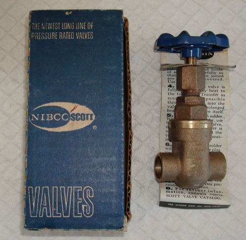 A nibco s-113 1/2 inch solder end pressure rated bronze gate valve for sale