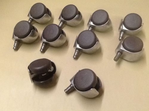 (10) Pc. STABIL (Made In Germany) 2&#034; Twin Wheel Chrome Caster w/Stems