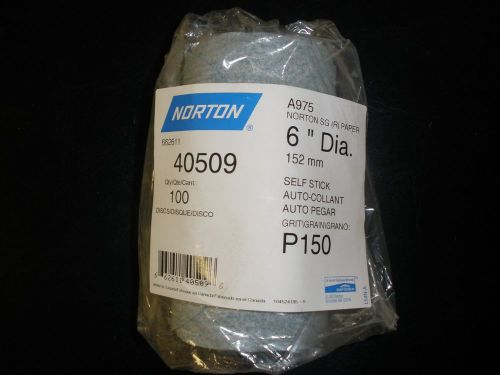Norton SG(R) 6&#034; Self Stick Discs-150 Grit-Roll of 100-pn 40509 sandpaper psa
