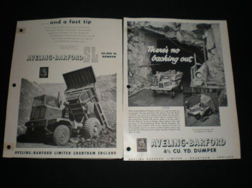 1956 AVELING-BARFORD earthmoving eqipment advertisements 2 pages