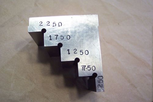 QUICK REFERENCE SIZES BLOCK FROM 1/4&#034; TO  2-1/2&#034; lay-out mills SURFACE GRINDER