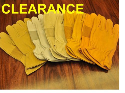 CLEARANCE Double-Patch Palm Leather Gloves, Assorted Color, 1 Pair, S-XLarge