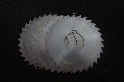 Lot of 5 NOS SIDE MILLING CUTTERS 6 X 3/16 X 1-1/4&#034; HS Poland Unused Blades Saw
