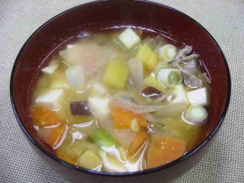 Japanese mixed vegetable miso soup popular restaurant kitchen recipe pdf file for sale