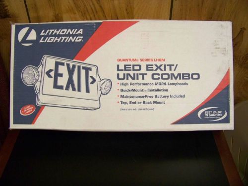 Lithonia Lighting LHQM SW 3R M4 Exit / Unit Light Combo Sign Red LED 120/277V