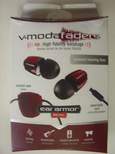 V-Moda Faders VIP Tuned Metal Earplugs / Red