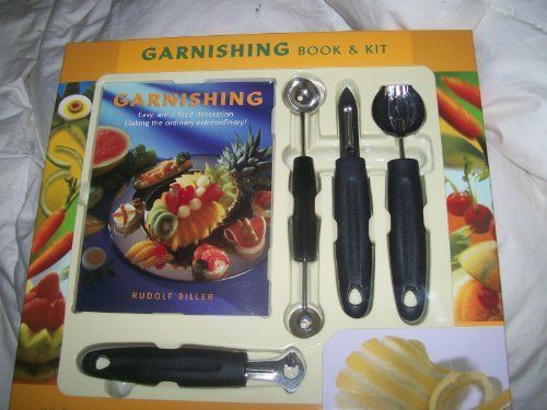New Garnishing Book &amp; Kit, 4 Tools, 64-page Book Rudolf Biller, Food Decoration