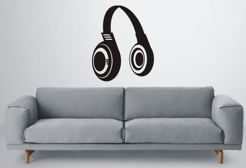 headphone in silhouette vinyl wall art decal sticker bedroom drawing room #31