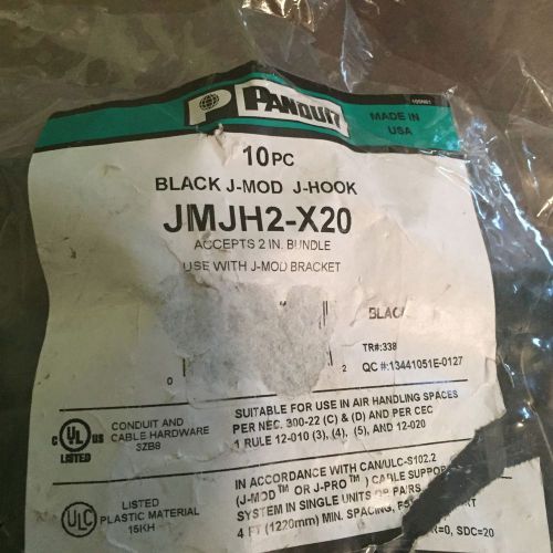 Panduit black j mod j hook jmjh2-x20 conduit and cable hardware 3zb8 10 pc for sale