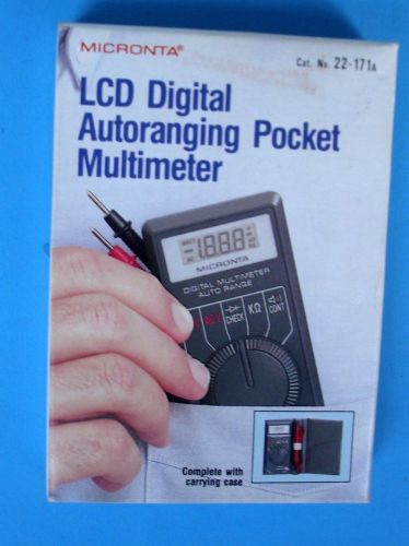 Micronta LCD Digital Multimeter w Box Autoranging Pocket Sized Catalog #22-171A