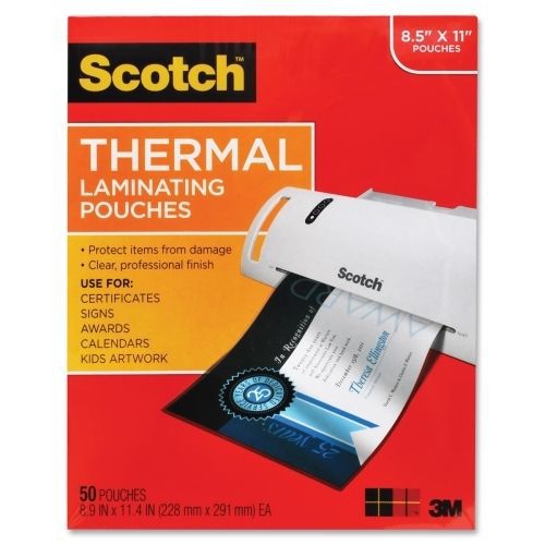 Scotch Thermal Laminating Pouch - Letter - 50 / Pack - Clear - MMMTP385450