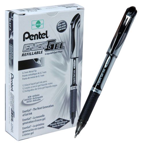 Box of 12, Pentel BL57-A Black EnerGel Liquid Gel Pens