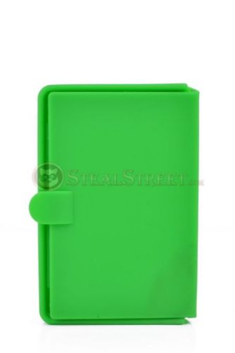 Plastic Snap Closure Credit Card Holder Pocketbook, Bright Green