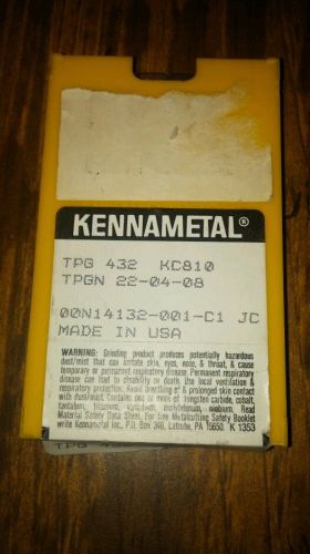 New Kennametal TPG 432 KC810 Carbide 1 package of 10 Inserts Tin Coated