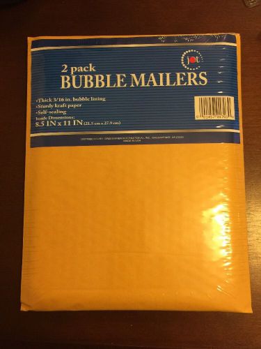 Quality 2 Pack Bubble Mailers Envelopes Brown Kraft Paper Self Sealing 8.5 x 11