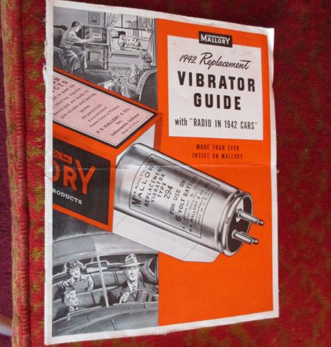 TRUE VINTAGE 40s MALLORY &amp; COMPANY VIBRATOR GUIDE 1942
