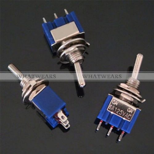 10x MTS-102 3-Pin 6MM Mini SPDT ON-ON 6A 125VAC Toggle Switches MPH