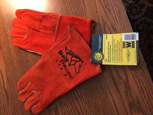 Black Stallion 110S leather welding gloves size small NEW