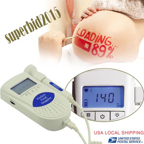 Contec pocket fetal doppler pregnancy fhr baby heart rate 3mhz +1gel  sonoline b for sale