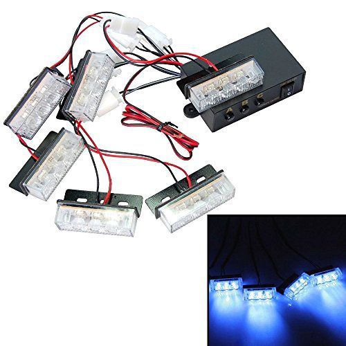 Ultra bright blue led emergency warning use flashing strobe lights grille new! for sale