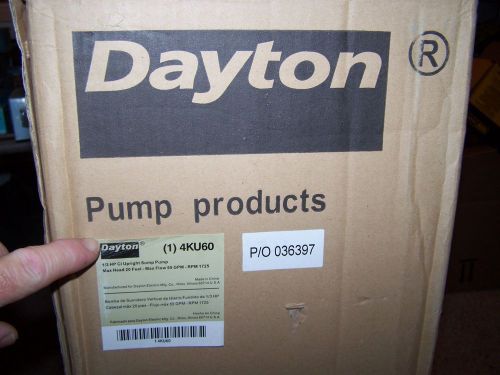 DAYTON 4KU60 Pump, Sump, 0.33 HP