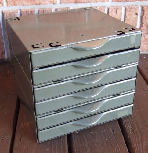 Vintage Industrial EQUIPTO 6 Drawer Steel Parts Cabinet Metal Tool Box loft