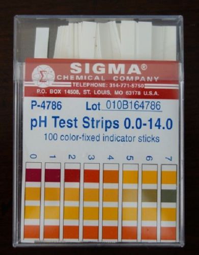 P4786 SIGMA pH test strips 0-14 pH, resolution:1.0 pH unit
