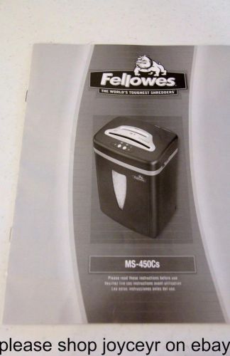 Fellowes Shredder Manual MS-450Cs English Spanish French