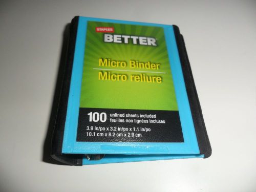 Staples Blue Micro Binder 100 unlined sheets included  3.9 by 3.2 by 1.1 inch