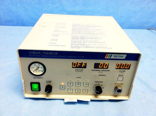 Acmi Circon Cabot Medical System 4000 Insufflator surgical gas 18 liter console