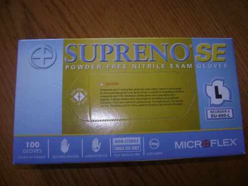 Microflex supreno se powder free nitrile gloves large for sale