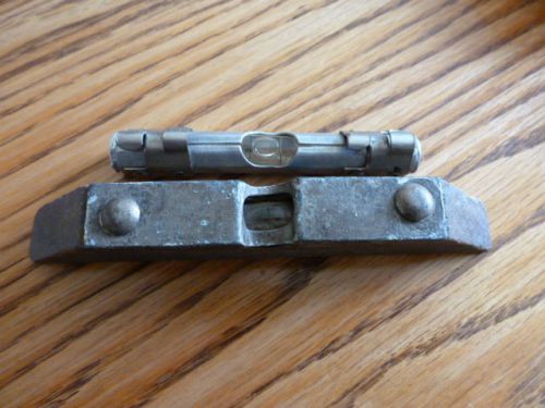 2 Vintage Pocket Carpenter&#039;s Levels - One Primitive in Wood; One Metal Casing