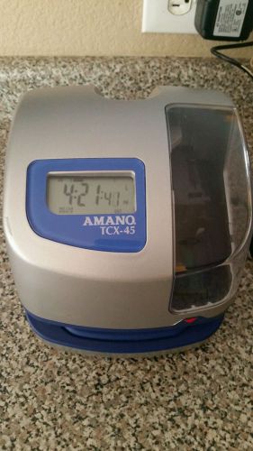 Amano TCX-45 Digital TIme CLock with power adapter TESTED &amp; WORKS!!