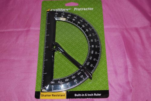 1-Box of 12 / CALIBER Plastic Protractors 180 Degree With Swing Arm (#S5192)