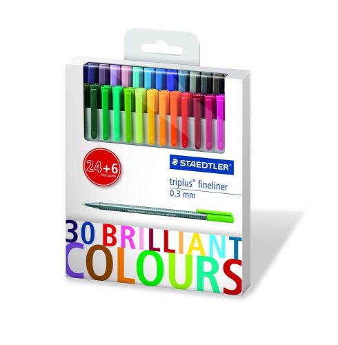 Staedtler Triplus 334 C30P Fine Liner Pens in30 Colours The #1 Best Seller New!