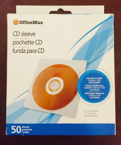 OfficeMax Plastic CD Sleeve, 50 per pack, Protect your CDs