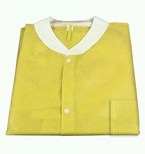 Dynarex Lab Jacket SMS w/ Pockets; YELLOW (large 3bags/10pcs/cs)